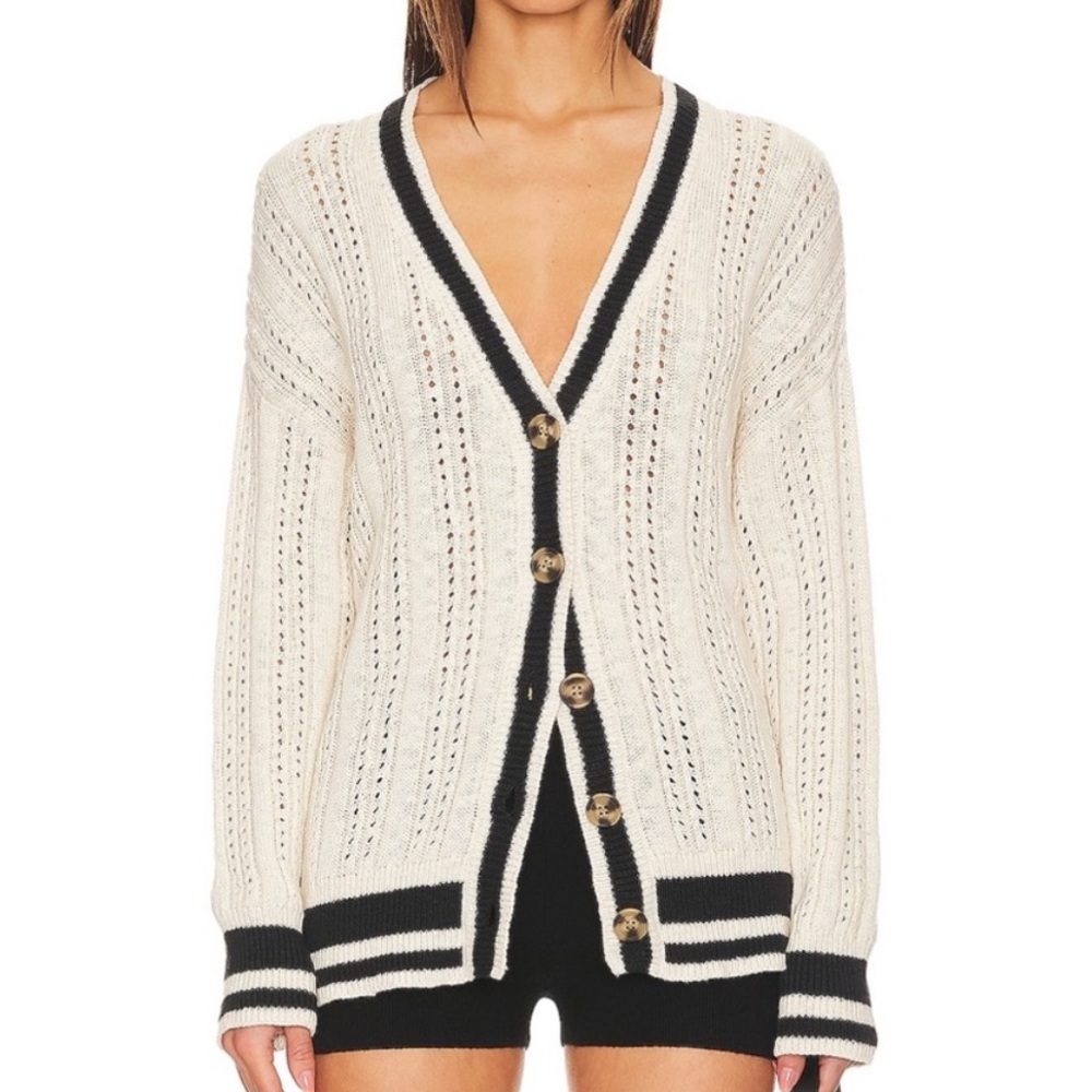 Sanctuary Cream and Black Knit Cardigan